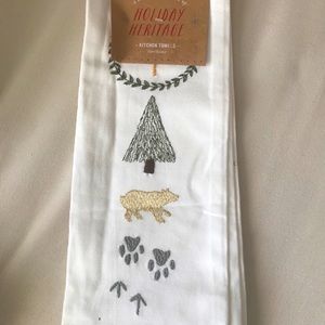 NEW Westelm Heritage holiday Kitchen towels set